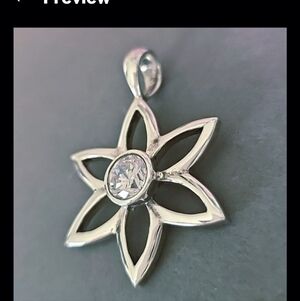 Silpada 925 Sterling Silver Flower CZ Pendant S1195